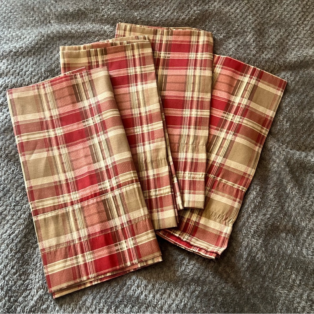 Red and Tan window valances